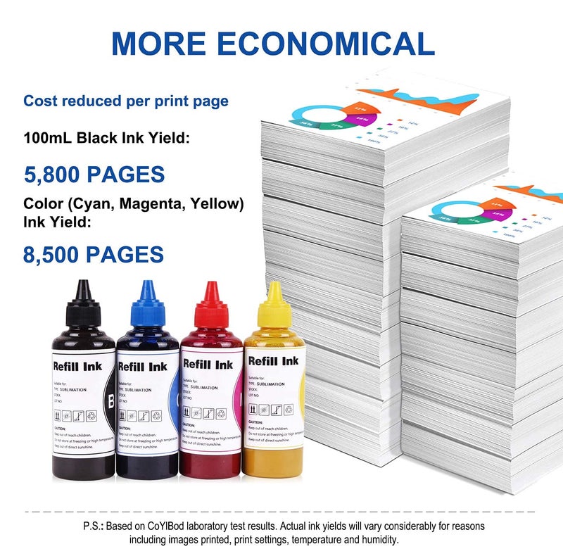 CoYlBod Dye Sublimation Ink Heat Transfer Ink Inkjet Printers Ink Cartridge CISS for C88 C88 + WF-7710 WF-7720 ET-2800 ET-2803 ET-2720 WF-7210 WF-7610 WF-7620 WF-3640 WF-2750 ET-2760 ET-4700 ET-15000 - Image 3